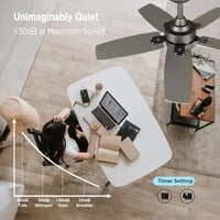 Stropný ventilátor Vagizm 91 cm pre malé miestnosti – so stmievateľným svietidlom na diaľkové ovládanie, spätným chodom, tichou prevádzkou, 6 rýchlosťami, 230 V 9