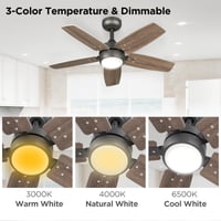 Stropný ventilátor Vagizm 91 cm pre malé miestnosti – so stmievateľným svietidlom na diaľkové ovládanie, spätným chodom, tichou prevádzkou, 6 rýchlosťami, 230 V 5