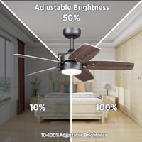 Stropný ventilátor Vagizm 91 cm pre malé miestnosti – so stmievateľným svietidlom na diaľkové ovládanie, spätným chodom, tichou prevádzkou, 6 rýchlosťami, 230 V 8