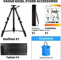 VAIIGO Nastaviteľný maliarsky stojan veľkosti L, 50-152 cm, hliníkový terénny stojan s taškou, štúdiový umelecký stojan na maľovanie a reklamu 8