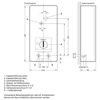 Elektronický prietokový ohrievač vody Vaillant VED E 21/8, 21 kW, 400 V, tlakový, nastavenie teploty po stupňoch, digitálny displej, energetická trieda A 7
