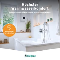 Elektronický prietokový ohrievač vody Vaillant VED E 21/8, 21 kW, 400 V, tlakový, nastavenie teploty po stupňoch, digitálny displej, energetická trieda A 2