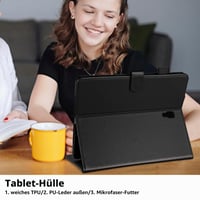 Vaitasy puzdro pre Samsung Galaxy Tab A 10.5 2018 SM-T590/SM-T595, biznis obal z umelej kože s priehradkou na karty a stojanom, čierne 7