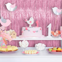 Perdea cu franjuri Vaktop, roz, 6 bucăți, perdea decorativă sclipitoare, 1 m x 2 m 3