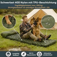 VALEHOWL 800g Ultralight Aufblasbares Camping Schlafsack - R-Value 3.0, Wasserdicht Luftmatratze Rucksacktour - Single, Army Green 3