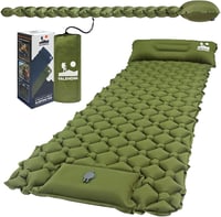 VALEHOWL 800g Ultralight Aufblasbares Camping Schlafsack - R-Value 3.0, Wasserdicht Luftmatratze Rucksacktour - Single, Army Green 1