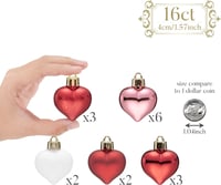 Valery Madelyn 16 darabos szív medál szett 4cm piros rózsaszín fehér Valentin nap esküvő 6