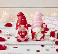 Valery Madelyn Szerelmes Gnóm Pár Dekoráció, Piros-Rózsaszín Valentinnapi Ajándék, 11 cm 5