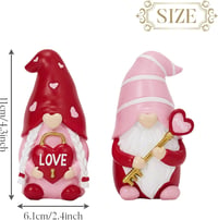 Valery Madelyn Szerelmes Gnóm Pár Dekoráció, Piros-Rózsaszín Valentinnapi Ajándék, 11 cm 6