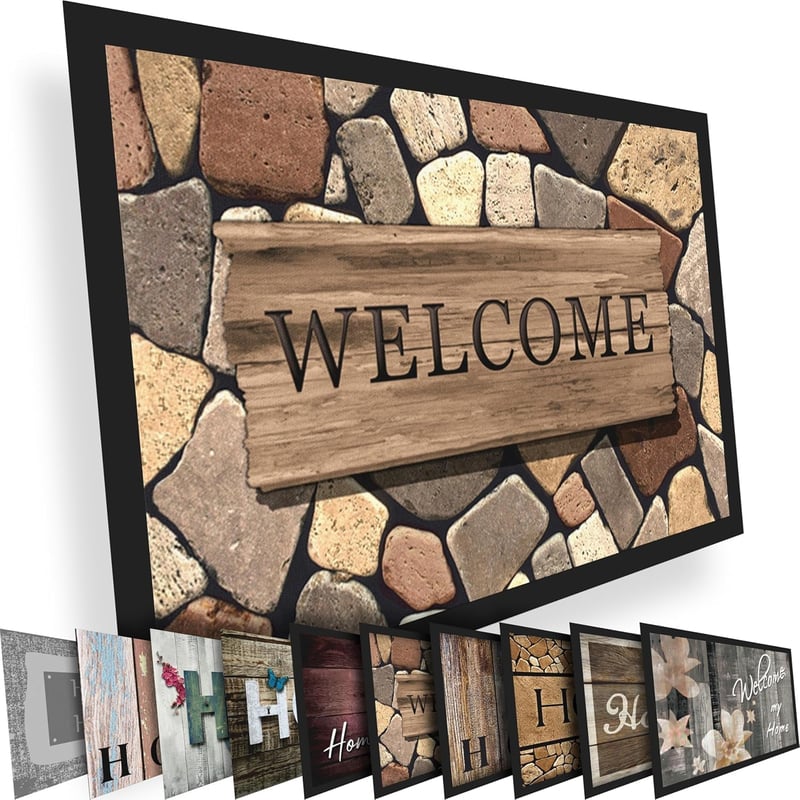 Rohožka Valia Home 40x60 cm – Čistiaca rohož do interiéru aj exteriéru, protišmyková, vysoko absorpčná, vhodná ku vchodu aj na balkón, Home 1
