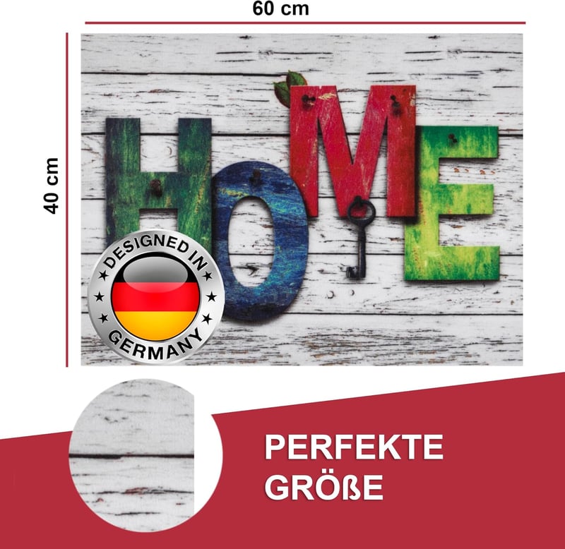Valia Home Lábtörlő Beltéri Kültéri Használatra - Csúszásmentes Poliészter Szőnyeg 60x40 cm Otthon Dekoráció