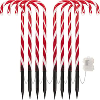 Valiant Fun Karácsonyi Cukorbot LED Fényfüzér Piros 8db 64 LED 4,2m 6