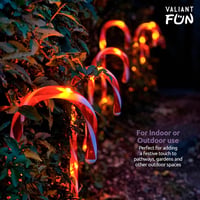 Valiant Fun Karácsonyi Cukorbot LED Fényfüzér Piros 8db 64 LED 4,2m 4