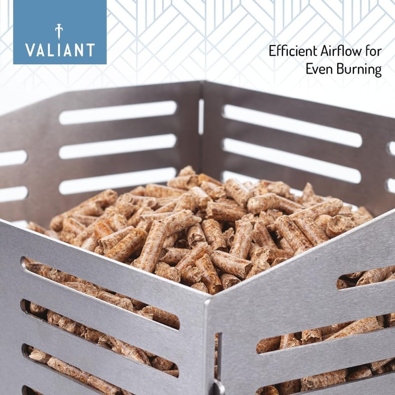 Valiant Fun Pellet égő kosár fűtőkályha kandallóhoz rozsdamentes acél 3kg