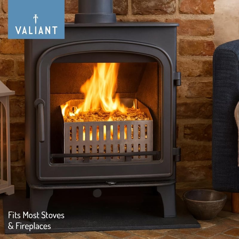 Valiant Fun Pellet égő kosár fűtőkályha kandallóhoz rozsdamentes acél 3kg