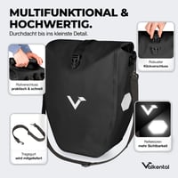 Valkental vodotesná cyklotaška na nosič s reflexnými prvkami - 28 l - čierna 4