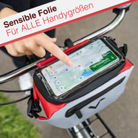 Cyklistická taška Valkental x KLICKfix 3v1, 4 l – taška na riadidlá a ľadvinka – plne reflexná a vodoodolná – s priehradkou na telefón – kompatibilná s elektrobicyklami 5