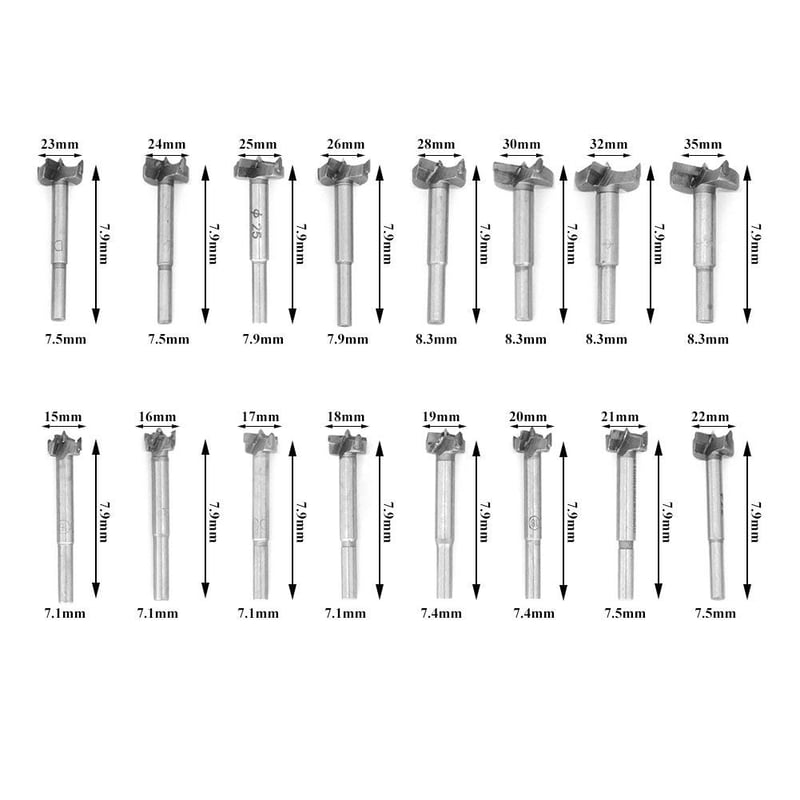 ValueHall 16 részes Forstner fúró készlet 15-35mm fa megmunkáláshoz