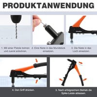 ValueMax 4 az 1-ben vak szegecselő készlet 200 szegeccsel DIY szerszám - Steel 6