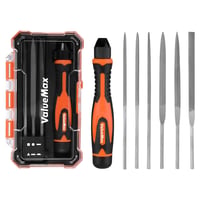 ValueMax 7 részes mini reszelő készlet fém fa műanyag faragáshoz - mini, Orange & Black, metal 1
