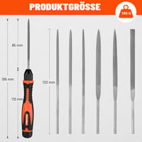 ValueMax 7 részes mini reszelő készlet fém fa műanyag faragáshoz - mini, Orange & Black, metal 3