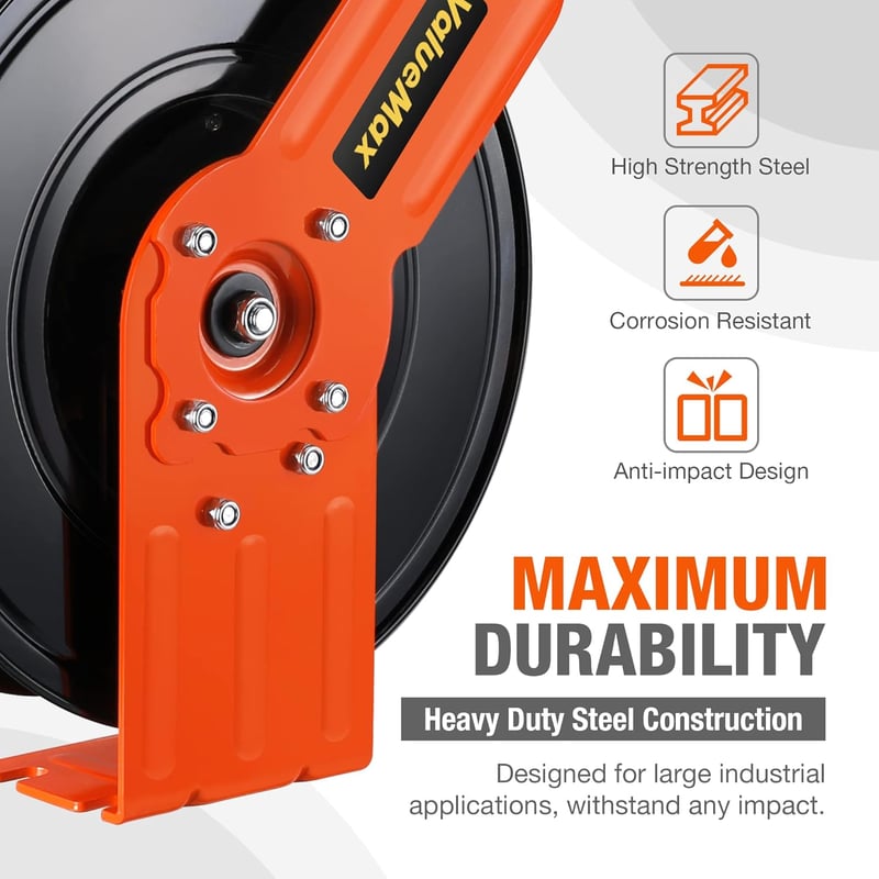 ValueMax Fém Légcsatorna Orsó 15m + 1m Automatikus Visszahúzható 1/4" 20 bar