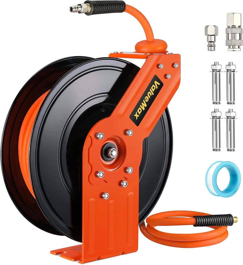 ValueMax Fém Légcsatorna Orsó 15m + 1m Automatikus Visszahúzható 1/4" 20 bar