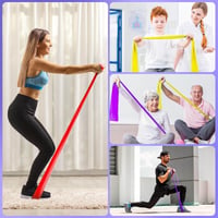 Set de benzi elastice de fitness VALYPANOR 1,5 m - 4 benzi de antrenament cu rezistențe diferite pentru Yoga, Pilates, Crossfit, Fizioterapie, cu geantă inclusă 6