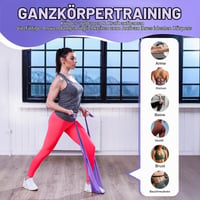 Set de benzi elastice de fitness VALYPANOR 1,5 m - 4 benzi de antrenament cu rezistențe diferite pentru Yoga, Pilates, Crossfit, Fizioterapie, cu geantă inclusă 4