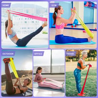 Set de benzi elastice de fitness VALYPANOR 1,5 m - 4 benzi de antrenament cu rezistențe diferite pentru Yoga, Pilates, Crossfit, Fizioterapie, cu geantă inclusă 7