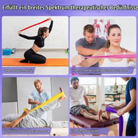 Set de benzi elastice de fitness VALYPANOR 1,5 m - 4 benzi de antrenament cu rezistențe diferite pentru Yoga, Pilates, Crossfit, Fizioterapie, cu geantă inclusă 5