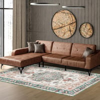Vamcheer vintage szőnyeg mosható, rövid szálú - zöld - 200x300 cm 8