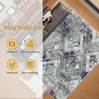 Vamcheer Geometrikus Szőnyeg 120x170 cm - Kék-Zöld Puha Poliészter, Mosható, Csúszásgátló, Vastag Szivacsos Szőnyeg Nappaliba, Hálóba 7