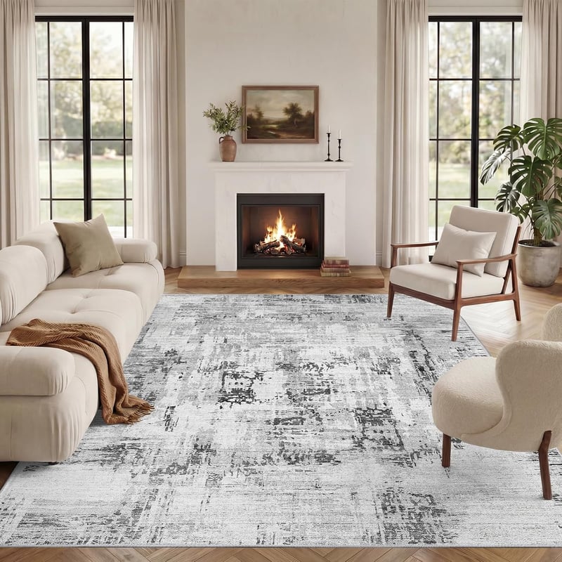 Vamcheer Modern Szőnyeg 240x300cm Beige/Szürke Puha Mosható Boho