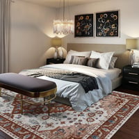 Vamcheer Vintage Szőnyeg 160x230cm Narancssárga Puha Mosható Szőrme Szőnyeg 8