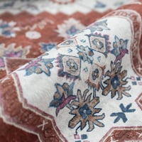 Vamcheer Vintage Szőnyeg 160x230cm Narancssárga Puha Mosható Szőrme Szőnyeg 4
