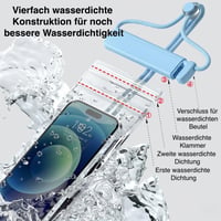 Set 2 huse de telefon impermeabile Vamirionix, IPX8, până la 7,2 inchi, cu sistem de sigilare în 4 straturi, husă subacvatică pentru smartphone 3