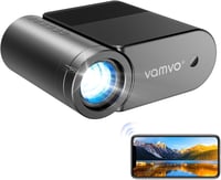 Vamvo WiFi Hordozható Projektor 1080P, 200 Colos Filmvetítő Telefonnal Kompatibilis 1