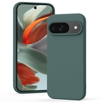 Silikónový kryt Vancle na Google Pixel 9 a Pixel 9 Pro s podšívkou z mikrovlákna, nárazuvzdorný, odolný voči poškriabaniu, nezanecháva odtlačky prstov, 6,3 palca, tmavozelený 1