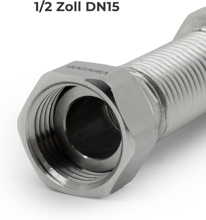 VANCOCO rozsdamentes acél rugalmas cső 1/2 col 75-130 mm