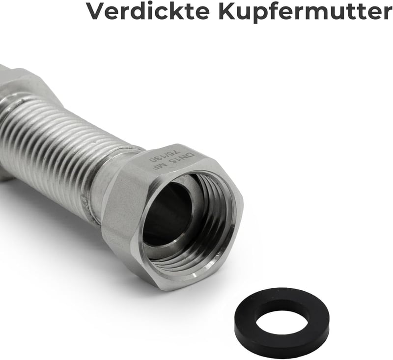 VANCOCO rozsdamentes acél rugalmas cső 1/2 col 75-130 mm