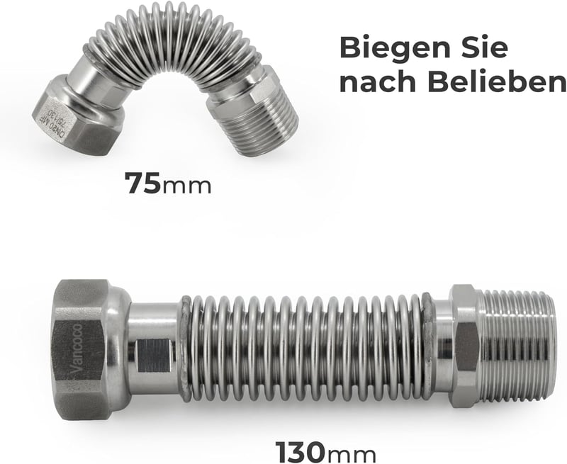 VANCOCO rozsdamentes acél rugalmas cső 3/4 col 75-130 mm