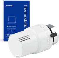 VANCOCO Termosztátikus Radiátorszelep M30×1.5mm Fehér Folyadék Érzékelő 6-28°C 1