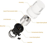 VANCOCO Termosztátikus Radiátorszelep M30×1.5mm Fehér Folyadék Érzékelő 6-28°C 4