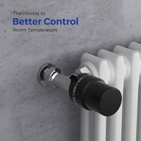 VANCOCO Termosztátikus Radiátorszelep M30x1,5 Fekete Folyadéksenzor 8