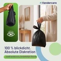 Pungi pentru scutece adulți Vandercare, 200 bucăți, pungi igienice de unică folosință pentru absorbante mari de incontinență, cu 25% mai groase, extra rezistente, fără miros, cu legare ușoară 5