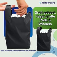 Pungi pentru scutece adulți Vandercare, 200 bucăți, pungi igienice de unică folosință pentru absorbante mari de incontinență, cu 25% mai groase, extra rezistente, fără miros, cu legare ușoară 3
