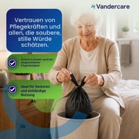 Pungi pentru scutece adulți Vandercare, 200 bucăți, pungi igienice de unică folosință pentru absorbante mari de incontinență, cu 25% mai groase, extra rezistente, fără miros, cu legare ușoară 6
