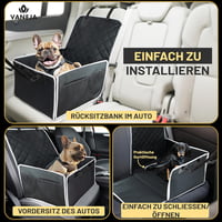 VANEJA Kutya Autósülés Kis és Közepes Méretű Kutyáknak - Vízálló, Megerősített Falú, TÜV Tesztelt Biztonsági Hordozó 7