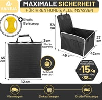 VANEJA Kutya Autósülés Kis és Közepes Méretű Kutyáknak - Vízálló, Megerősített Falú, TÜV Tesztelt Biztonsági Hordozó 6